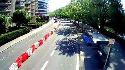 installation de chantier au bord du canal du midi