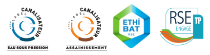 labels canalisateurs assainissement, eau potable, ethibat et RSE